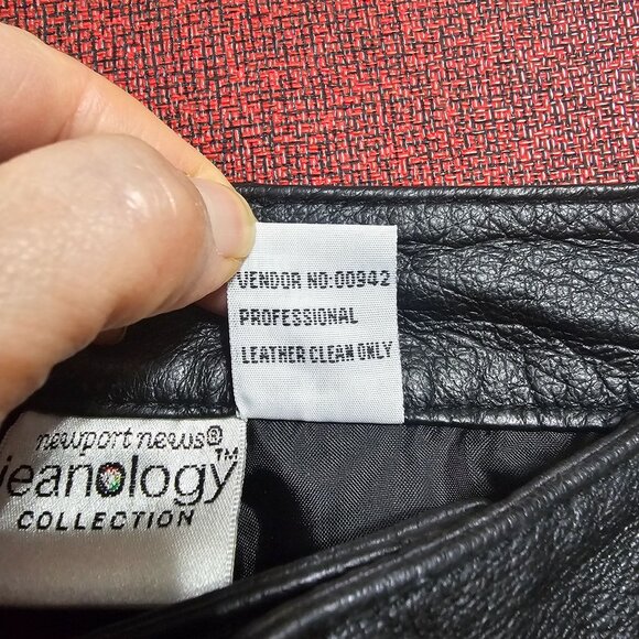 Vintage 90s Newport News Jeanology Black Leather Pants 14 Baddie Deadstock NWT - Picture 9 of 10